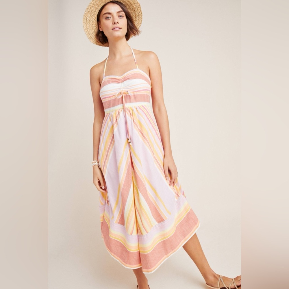 Anthropologie Savannah Striped Halter Dress 12